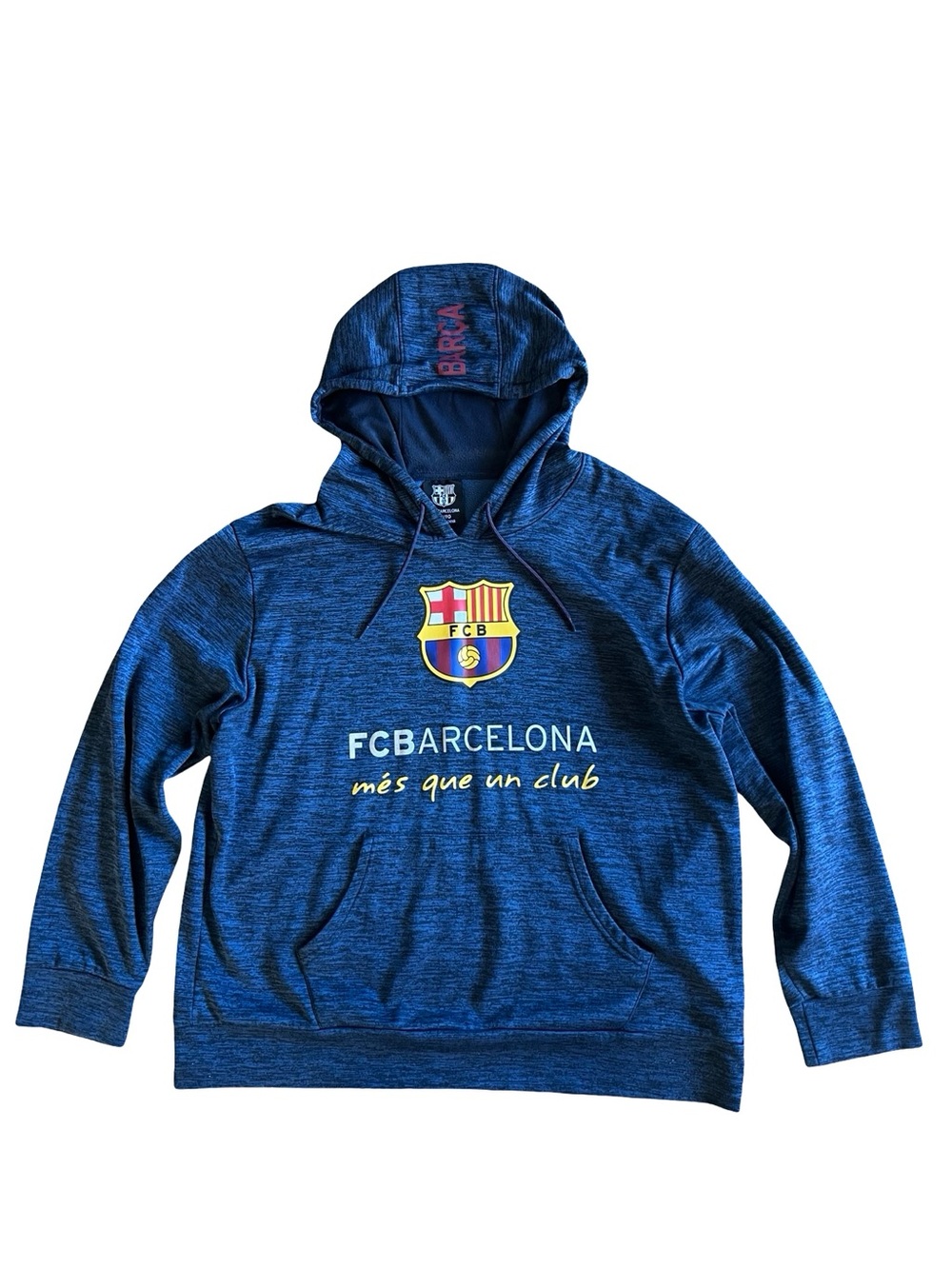 FCB Barcelona Soccer XL Team Crest Pullover Hoodie “més que un‎ club” Spain Cozy
